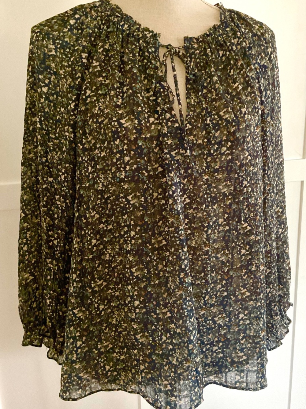 NORDSTROM SZ LARGE 12/14 PEASANT BLOUSE TOP 14/16  L/ XL LIGHTWEY